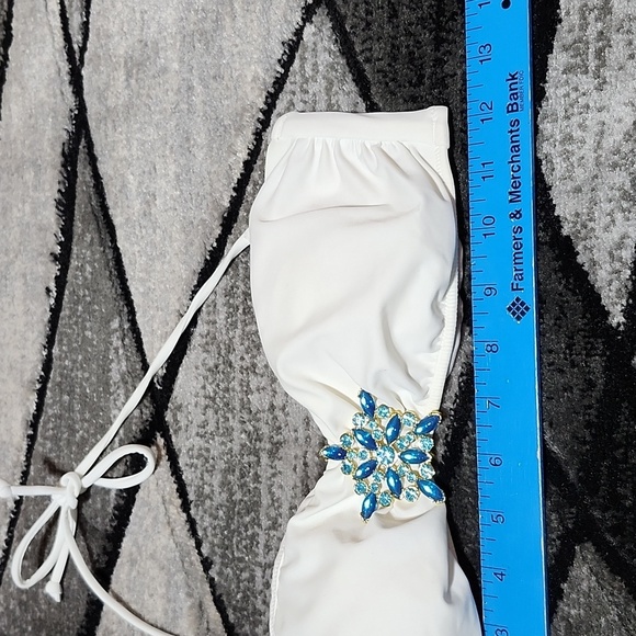 VICTORIA SECRET 2013 RHINESTONES METAL ACCENT HALTER BANDEAU BIKINI SWIMSUIT - Picture 4 of 16